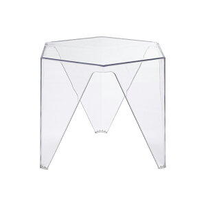 \ 10%OFFクーポンすぐ使える! / サイドテーブル おしゃれ ナイトテーブル 低い 高さ38cm 六角形 クリア 透明 かわいい 完成品 組み立て不要 寝室 玄関 ソファ ソファー ベッド横 机 低め レト