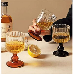 【送料無料】 透明 おしゃれ シンプル グラスコップ ステムグラス ワイングラス クリエイティブカクテルグラス ほろ酔い 小さな酒杯 果実酒グラス