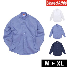 シャツ メンズ 長袖 無地 襟 綿100 カジュアル 3色 M - XL United Athle ユナイテッドアスレ ブロード ルーズフィット ロングスリーブ シャツ ボタンダウン シンプル おしゃれ 機能性 送料無料