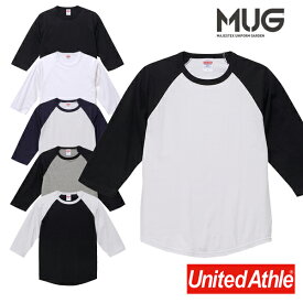 Tシャツ ユナイテッドアスレ 5045-01 5.6オンス ラグラン 3/4スリーブ Tシャツ 七分袖 ベースボール カジュアル United Athle メール 便送料無料 メンズ レディス レディース 男女兼用 ユニセックス