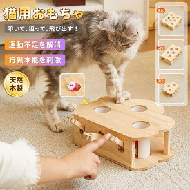 【6%OFFクーポン】猫用おもちゃ ネズミおもちゃ 猫おもちゃ 打ち出し式 猫用玩具 ひとり遊び 知育玩具 運動不足対策 ストレス発散 狩猟本能を刺激 木製 天然木 3穴 5穴 8穴 レバー式 サイドホール付き ねずみ玩具 猫じゃらし 猫用知育トイ 室内遊び もぐらたたき
