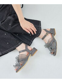 【SALE／20%OFF】シアーフリルサンダル MAJESTIC LEGON マジェスティックレゴン シューズ・靴 サンダル グレー ブラウン ブラック ホワイト ベージュ シルバー【RBA_E】【送料無料】[Rakuten Fashion]