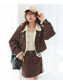 【SALE／50%OFF】ボアトリムクロップドジャケット MAJESTIC LEGON マジェスティックレゴン ジャケット・アウター その他のジャケット・アウター ネイビー ブラウン【RBA_E】【送料無料】[Rakuten Fashion]