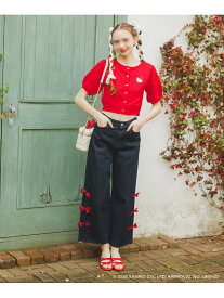 ハローキティ サイドリボンデニム MAJESTIC LEGON マジェスティックレゴン パンツ ジーンズ・デニムパンツ ネイビー【送料無料】[Rakuten Fashion]