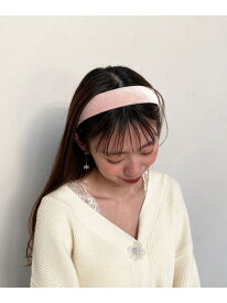 ベロアカチューシャ MAJESTIC LEGON マジェスティックレゴン ヘアアクセサリー カチューシャ・ヘアバンド ブラック ピンク[Rakuten Fashion]