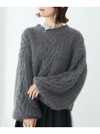 【SALE／50%OFF】ふわふわケーブルニット MAJESTIC LEGON マジェスティックレゴン トップス ニット ホワイト レッド グレー ブラウン ピンク【RBA_E】[Rakuten Fashion]