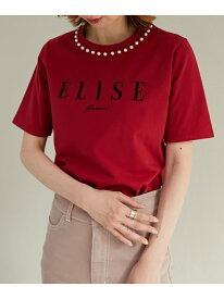 【SALE／50%OFF】パール付きロゴTシャツ MAJESTIC LEGON マジェスティックレゴン トップス カットソー・Tシャツ ホワイト レッド グレー【RBA_E】[Rakuten Fashion]