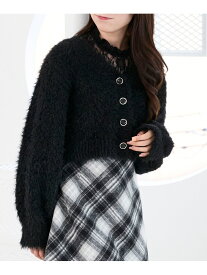 【SALE／50%OFF】きらふわレーシーパターンカーデ MAJESTIC LEGON マジェスティックレゴン トップス カーディガン ブルー ブラック ワインレッド ピンク ホワイト【RBA_E】[Rakuten Fashion]