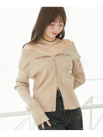 【SALE／20%OFF】キラキラモールダブルジップニット MAJESTIC LEGON マジェスティックレゴン トップス ニット ピンク ホワイト ブラック【RBA_E】【送料無料】[Rakuten Fashion]