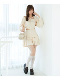 【SALE／60%OFF】ラインストーンティアードスカパン MAJESTIC LEGON マジェスティックレゴン スカート ミニスカート ピンク ブラック グレー【RBA_E】[Rakuten Fashion]