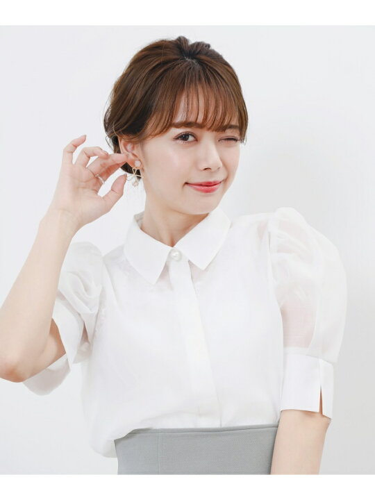 楽天市場 Sale 50 Off シアーパフ袖シャツブラウス Majestic Legon マジェスティックレゴン シャツ ブラウス シャツ ブラウスその他 ホワイト ピンク グレー ブラック Rba E Rakuten Fashion Majestic Legon マジェスティック