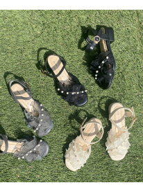 【SALE／30%OFF】パールシアーフリルサンダル MAJESTIC LEGON マジェスティックレゴン シューズ・靴 サンダル ブラック ホワイト グレー【RBA_E】【送料無料】[Rakuten Fashion]