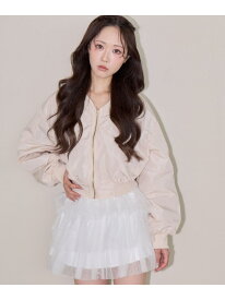 ラインストーンショートブルゾン MAJESTIC LEGON マジェスティックレゴン ジャケット・アウター ブルゾン・ジャンパー ブラック ピンク ホワイト【送料無料】[Rakuten Fashion]