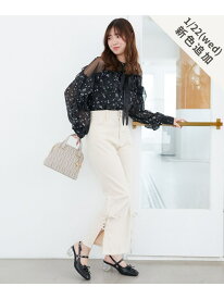 【SALE／20%OFF】サイドレースアップ美脚デニム MAJESTIC LEGON マジェスティックレゴン パンツ ジーンズ・デニムパンツ ホワイト グレー ブルー【RBA_E】【送料無料】[Rakuten Fashion]