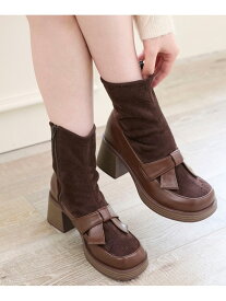 【SALE／37%OFF】リボンローファーコンビブーツ MAJESTIC LEGON マジェスティックレゴン シューズ・靴 ブーツ ブラウン ブラック【RBA_E】【送料無料】[Rakuten Fashion]