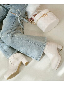 フカフカヒールストレッチブーツ MAJESTIC LEGON マジェスティックレゴン シューズ・靴 ブーツ ホワイト ベージュ ブラック ブラウン グレー【先行予約】*【送料無料】[Rakuten Fashion]