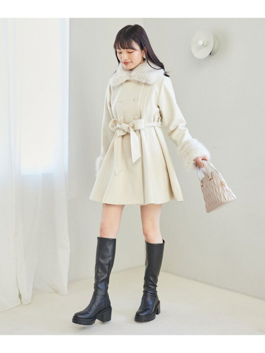楽天市場】2wayフェイクファーカラーフレアコート MAJESTIC LEGON 
