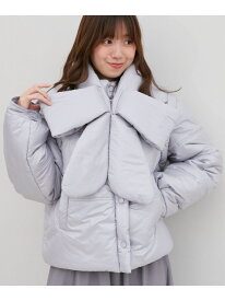 【SALE／50%OFF】リボンマフラーセット中綿ブルゾン MAJESTIC LEGON マジェスティックレゴン ジャケット・アウター ブルゾン・ジャンパー ホワイト ブルー【RBA_E】【送料無料】[Rakuten Fashion]