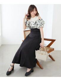 【SALE／30%OFF】ウエストきゅっとフリルフレアワンピ MAJESTIC LEGON マジェスティックレゴン ワンピース・ドレス その他のワンピース・ドレス グレー ブラック ベージュ【RBA_E】【送料無料】[Rakuten Fashion]