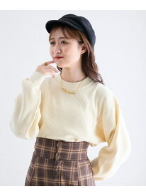 ボリュームスリーブニット MAJESTIC LEGON マジェスティックレゴン トップス ニット イエロー ネイビー グレー ブルー ベージュ ブラウン グリーン レッド ピンク ホワイト ブラック[Rakuten Fashion]