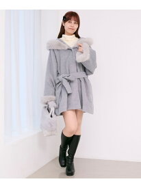 【SALE／50%OFF】フード付マルチwayフェイクファーコート MAJESTIC LEGON マジェスティックレゴン ジャケット・アウター その他のジャケット・アウター グレー ベージュ ブラック【RBA_E】【送料無料】[Rakuten Fashion]