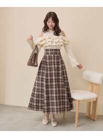 バックレースアップフレアスカート MAJESTIC LEGON マジェスティックレゴン スカート その他のスカート ブラウン ホワイト ブラック【先行予約】*【送料無料】[Rakuten Fashion]