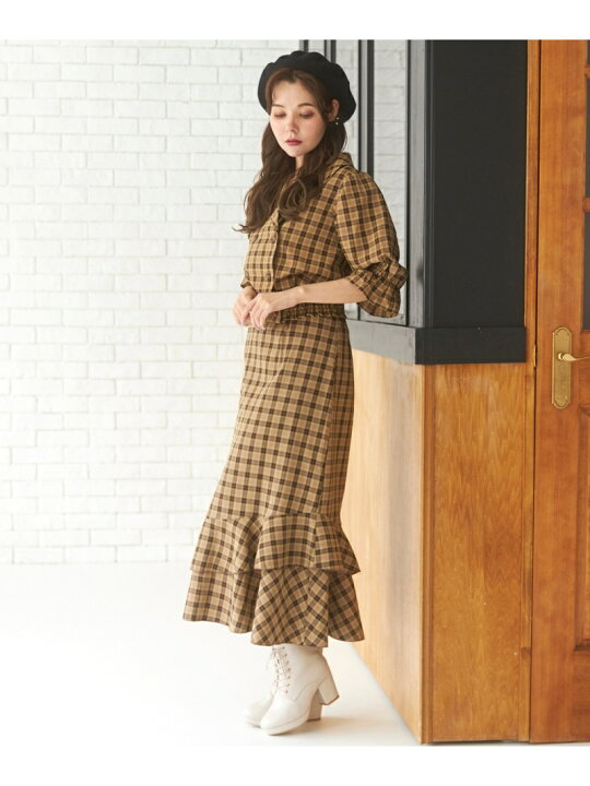 楽天市場 Sale 30 Off チェックダブルフレアスカート Majestic Legon マジェスティックレゴン スカート フレアスカート ブラウン ベージュ ネイビー Rba E Rakuten Fashion Majestic Legon マジェスティック