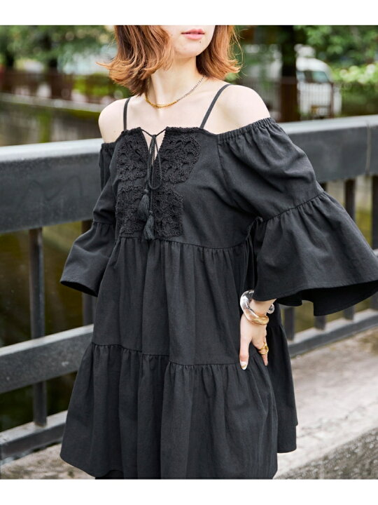 楽天市場】【SALE／40%OFF】フロントレースオフショルチュニック 