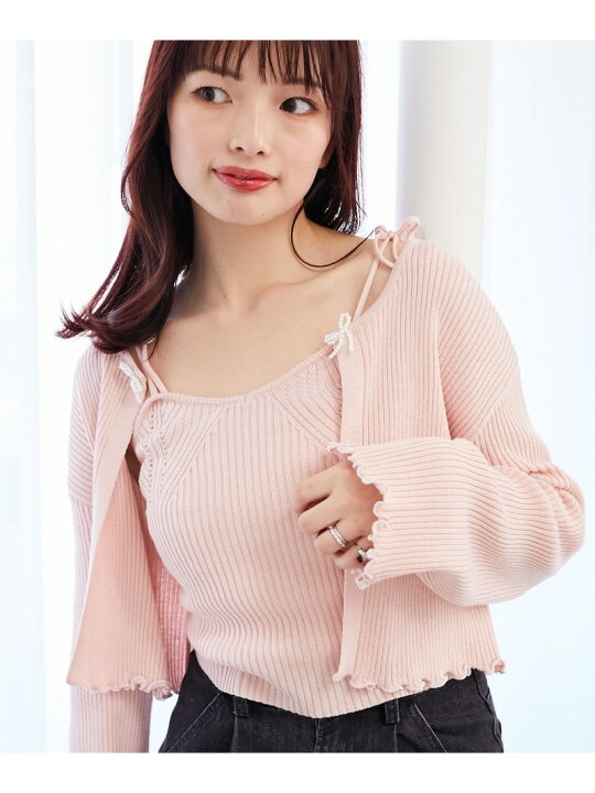 楽天市場】【SALE／20%OFF】キャミセットパールリボンカーデ MAJESTIC 