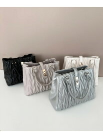 クラシカルスクエアハンドバッグ MAJESTIC LEGON マジェスティックレゴン バッグ その他のバッグ グレー ホワイト ブラック シルバー【送料無料】[Rakuten Fashion]