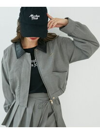 【SALE／50%OFF】襟付きショートブルゾン MAJESTIC LEGON マジェスティックレゴン ジャケット・アウター ブルゾン・ジャンパー グレー ブラウン【RBA_E】【送料無料】[Rakuten Fashion]