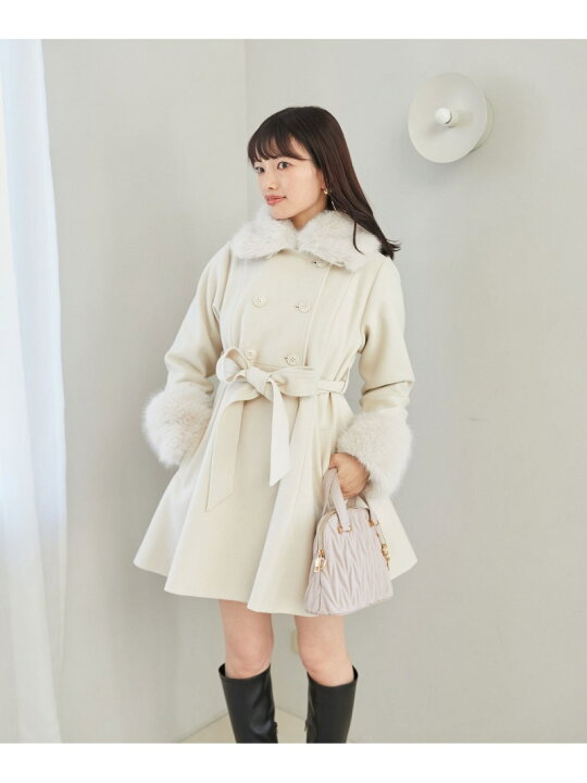 楽天市場】【SALE／20%OFF】2wayフェイクファーカラーフレアコート  