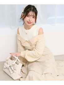 ツイードニットドッキングワンピース MAJESTIC LEGON マジェスティックレゴン ワンピース・ドレス その他のワンピース・ドレス ホワイト ブルー ブラック【送料無料】[Rakuten Fashion]