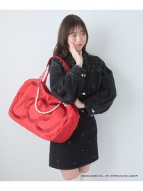 ハローキティ リボンキャンバストート MAJESTIC LEGON マジェスティックレゴン バッグ トートバッグ ブラック レッド【送料無料】[Rakuten Fashion]