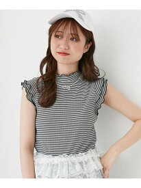 【SALE／50%OFF】ノースリフリルメロウリブトップス MAJESTIC LEGON マジェスティックレゴン トップス カットソー・Tシャツ ブラウン グレー ワインレッド イエロー ホワイト ブラック ネイビー グリーン ブルー【RBA_E】[Rakuten Fashion]