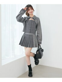 【SALE／37%OFF】∞スイッチングパターンプリーツスカパン MAJESTIC LEGON マジェスティックレゴン スカート ミニスカート グレー ブラウン【RBA_E】[Rakuten Fashion]