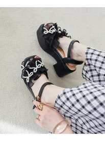 【SALE／20%OFF】パールリボンフリルボリュームサンダル MAJESTIC LEGON マジェスティックレゴン シューズ・靴 サンダル ブラック グレー ホワイト【RBA_E】【送料無料】[Rakuten Fashion]