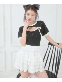 【SALE／40%OFF】レースフリルティアードミニスカパン MAJESTIC LEGON マジェスティックレゴン スカート ミニスカート ホワイト ブラック グレー【RBA_E】[Rakuten Fashion]