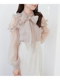【SALE／50%OFF】リボンセットシアーフリルニット MAJESTIC LEGON マジェスティックレゴン トップス ニット ブラック ピンク ホワイト【RBA_E】[Rakuten Fashion]