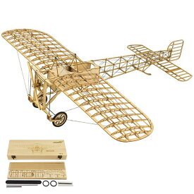 スパン飛行機静的木製DIY建物モデルブレリオXI飛行機3Dパズル木製ボックス付きDIY航空機キット頭の体操教育用STEMおもちゃ家の装飾のための10代と大人のための誕生日プレゼント、木のおもちゃ