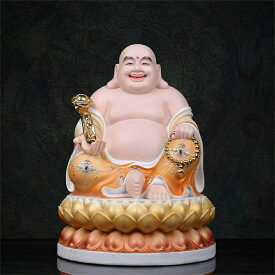 送料無料 弥勒仏神像　　仏像　仏教　古美術品　美術品　 仏教美術　 樹脂　禅意仏像置物　台座付属　高40cm 幅27cm 厚24cm