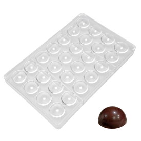ポリカーボネート チョコレート型 半球 3cm 28個付 バレンタインチョコ バレンタイン [SM003] | ポリカ チョコ