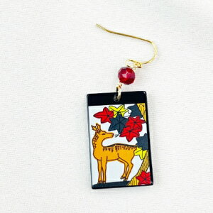 花札モチーフピアス 10月紅葉 和柄 和小物 和雑貨 ピアス アクセサリー アクセ おしゃれ