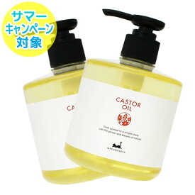 【GOGOサマー対象商品】ポイント5倍★送料無料 キャスターオイル300ml×2本セット (ひまし油/ポンプ付) 天然由来100% エドガーケイシー ヒマシ油 マッサージオイル ボタニカル 無添加 ヘアケア 頭皮ケア (容器カラー：クリア)