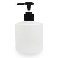 プッシュボトル300ml (パールホワイト/寸胴) ほとんどの洗面台の置台に丁度収まるサイズ (プラスチック/…