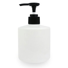 プッシュボトル300ml (パールホワイト/寸胴) ほとんどの洗面台の置台に丁度収まるサイズ (プラスチック/オイル対応/PET/空ボトル)