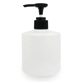 ポイント5倍★プッシュボトル300ml (パールホワイト/寸胴) ほとんどの洗面台の置台に丁度収まるサイズ (プラスチック/オイル対応/PET/空ボトル)