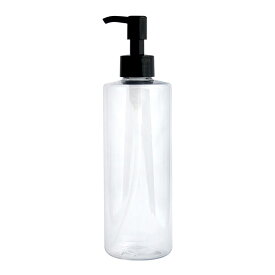 ボトル容器 プッシュポンプ付 300ml (スリムロング/クリア) ほとんどの洗面台の置台に丁度収まるサイズ (プラスチック/オイル対応/PET/空ボトル)