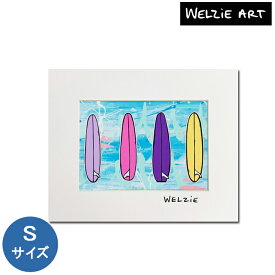 【8×10インチ】ウェルジー アートプリント RAINBOW QUIVER 【Welzie welzie ハワイ アート ハワイアン サーフ サーフィン 西海岸 インテリア 絵画 ローカル ハワイアンアート カラフル 海】