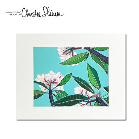 クリスティシン アートプリント PLUMERIA 28.0×35.5cm【Christie Shinn ハワイ ハワイアンアート　ハワイアン雑貨 絵 アーティスト 西海岸風 テイスト　インテリア アート 】